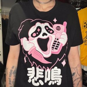 Scream Ghost Face Korean Style Graphic Tee